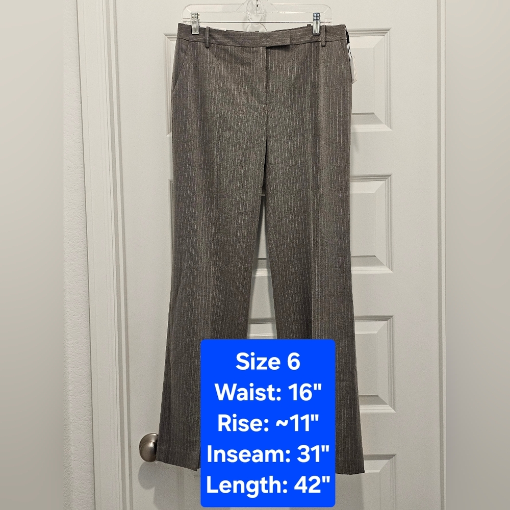 Calvin Klein, The Madison, Pinstripe Dress Pants, NWT, Size 6
